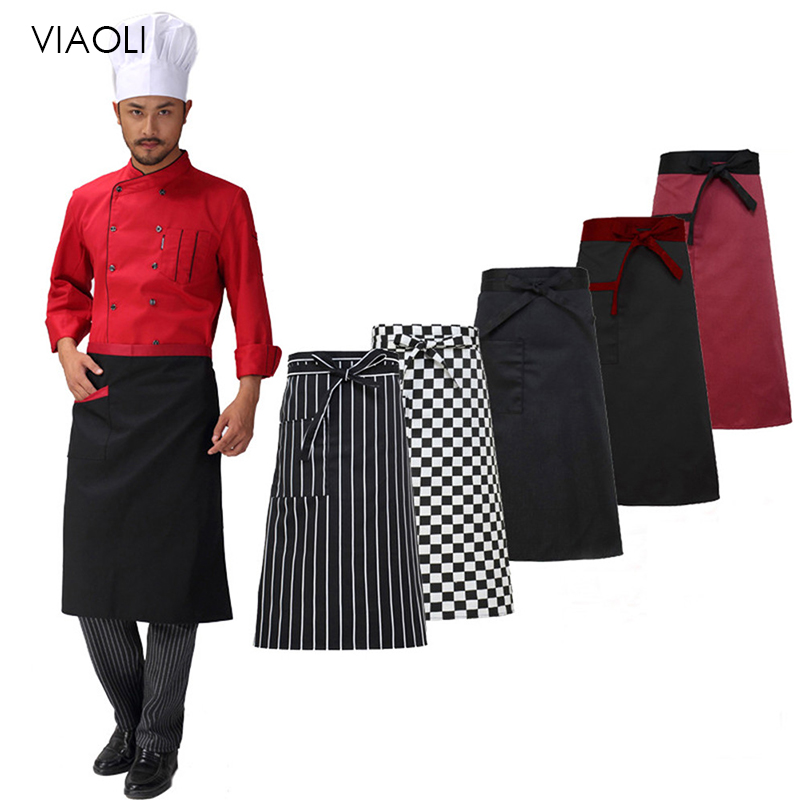 Commercial Kitchen Services - 주방 요리 앞치마, 스트라이프 격자 무늬,