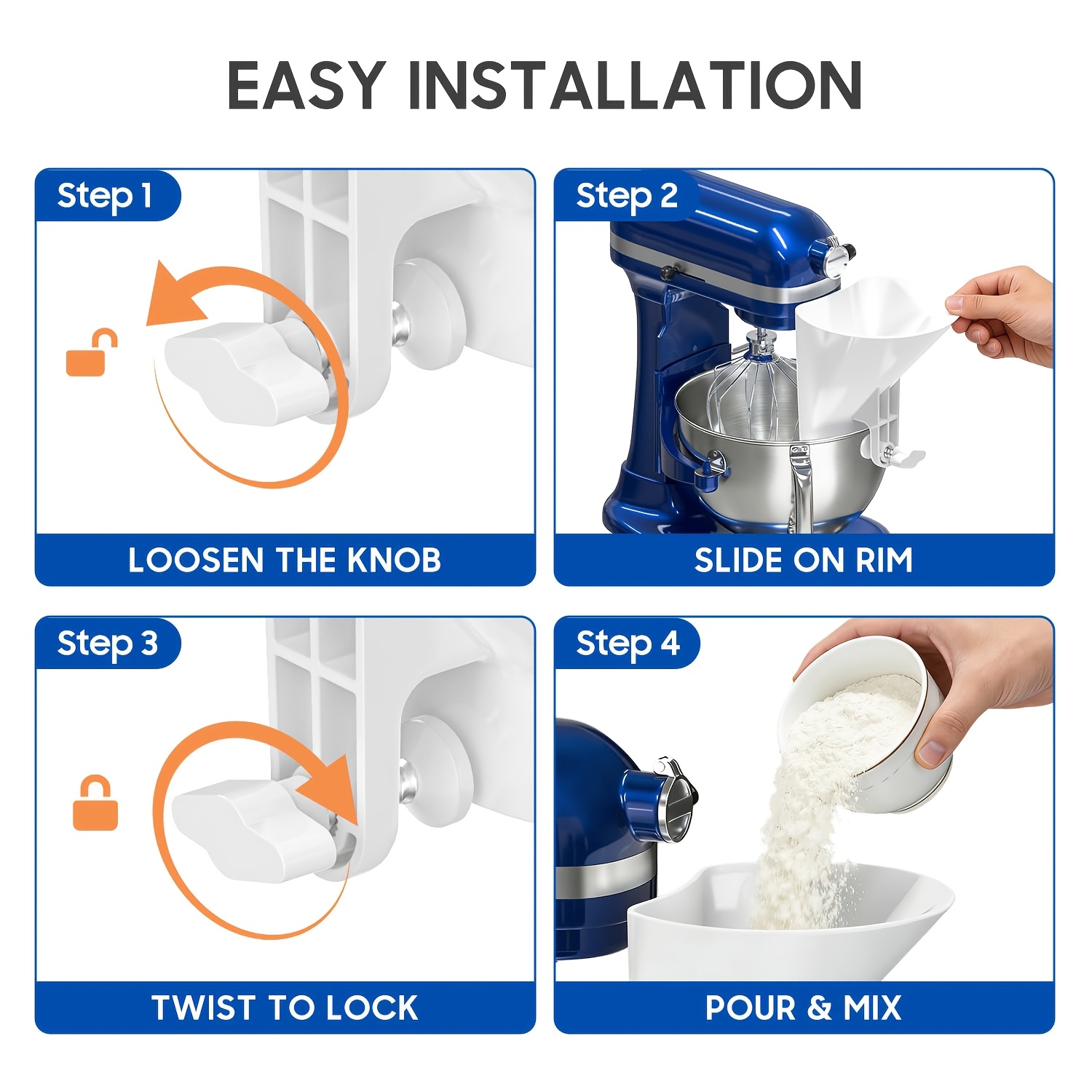 키친에이드 스탠드 믹서용 와이드 입구 밀가루 깔때기 반 - Commercial Kitchen Aid Mixer 리뷰 및 가격