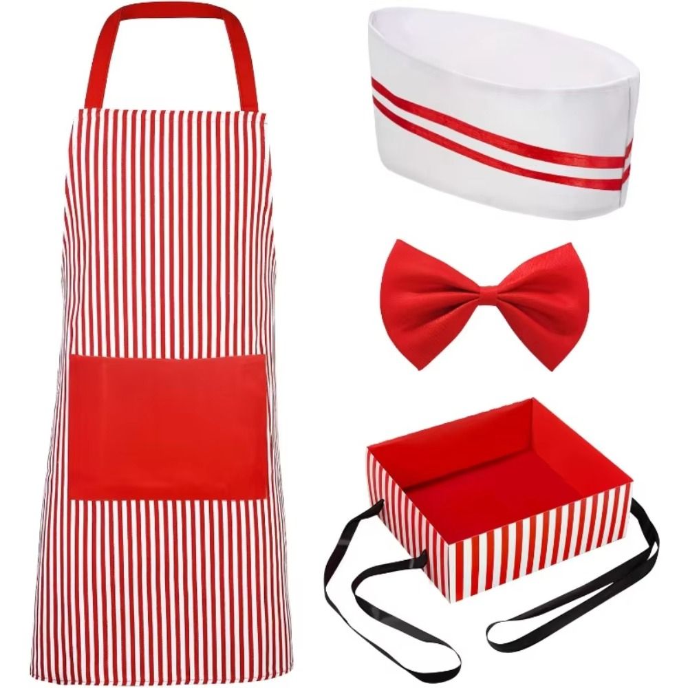 카니발 서커스 웨이터 코스프레 앞치마 모자 포함 빨간색 - Commercial Kitchen Services 리뷰 및 가격