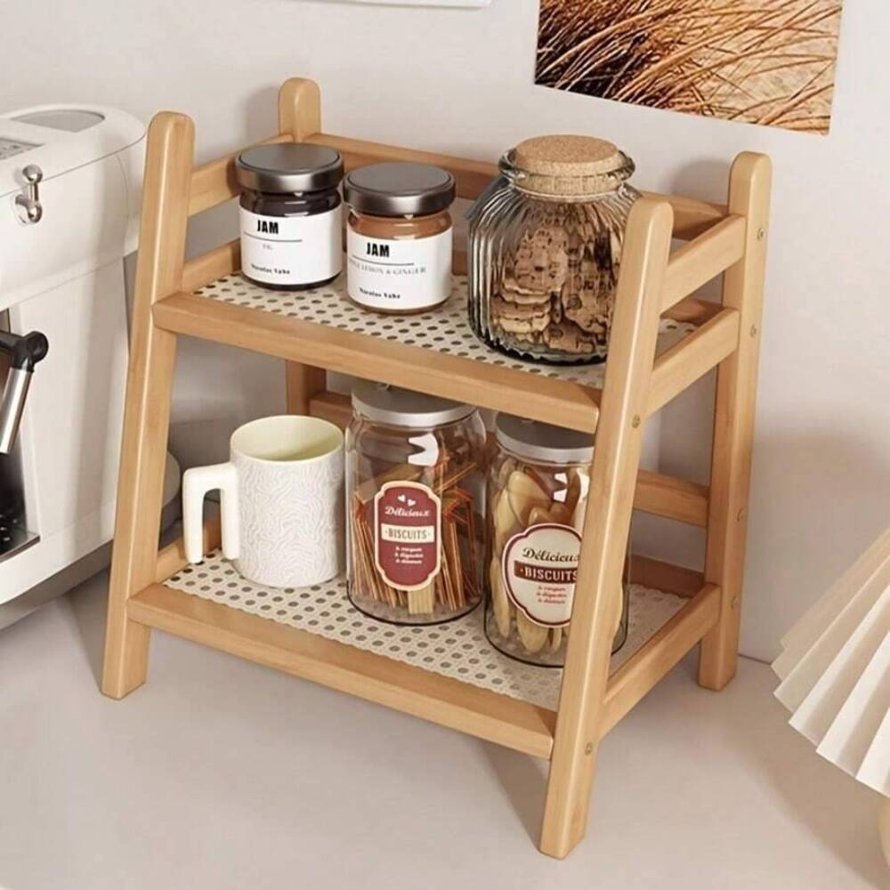 2단 대나무 조리대 수납 선반, 나무 데스크탑 정리대, - Commercial Kitchen Rack 리뷰 및 가격