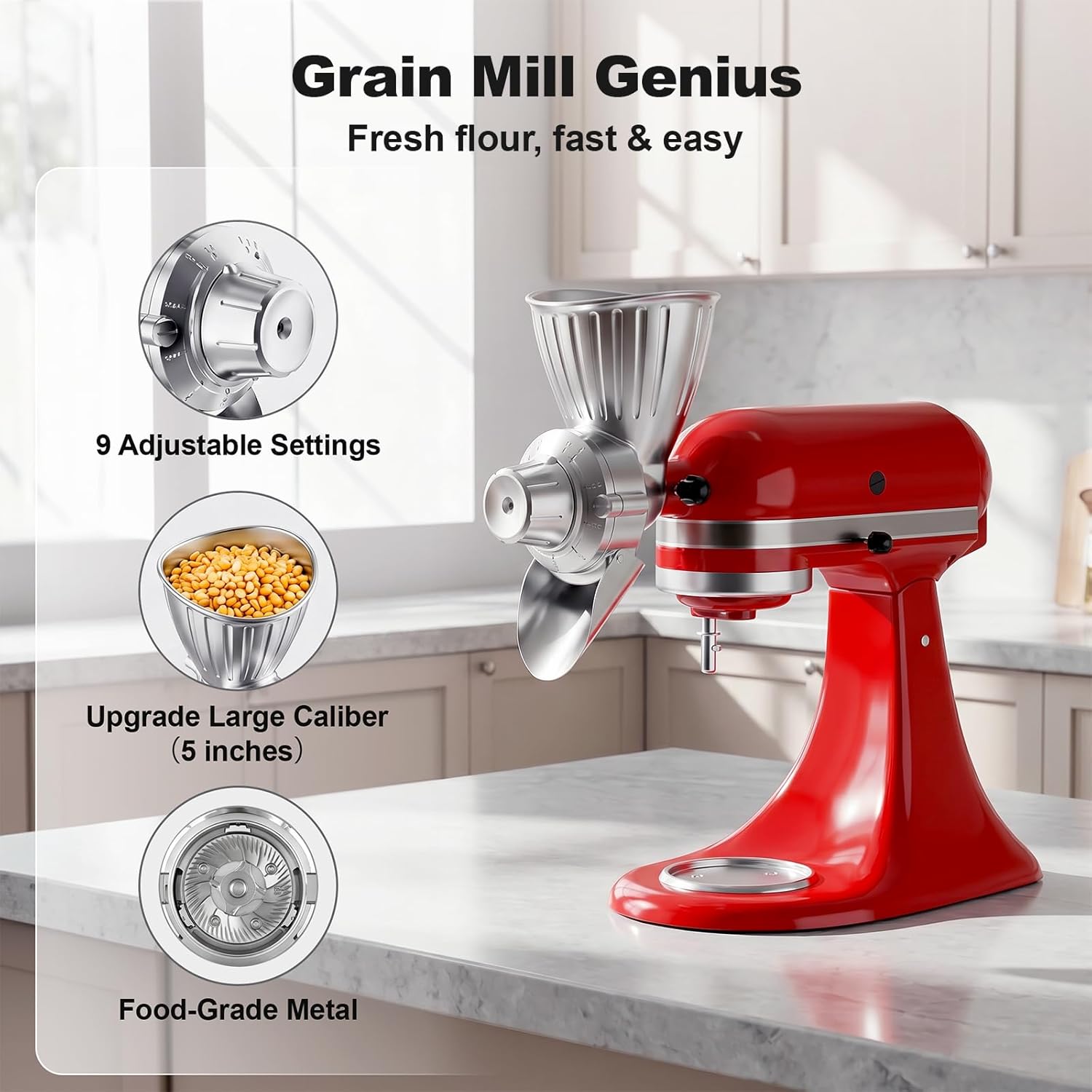 키친에이드 올 메탈 그레인 그라인더 어태치먼트 식품 등 - Commercial Kitchen Aid Mixer 리뷰 및 가격