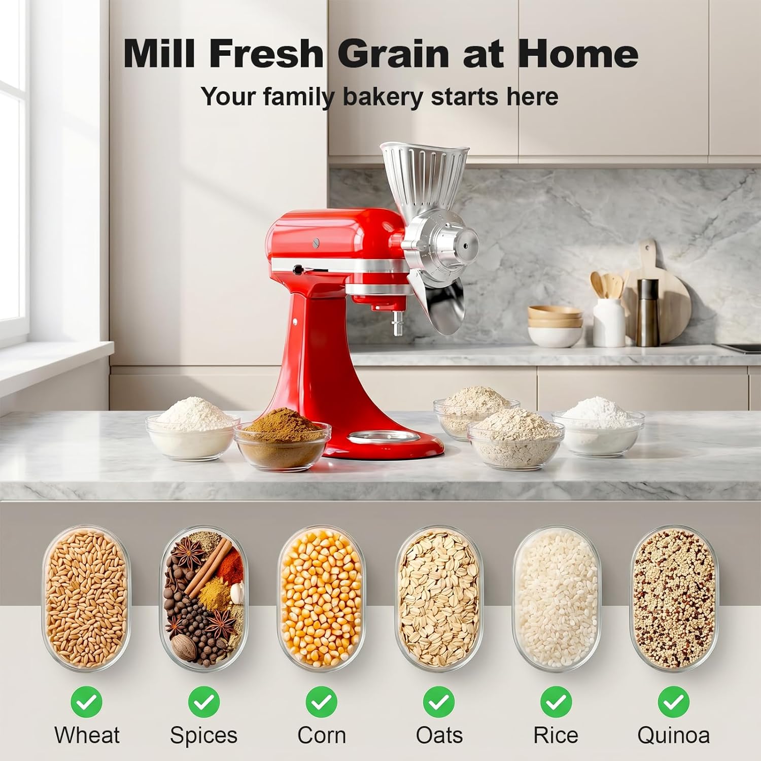 키친에이드 올 메탈 그레인 그라인더 어태치먼트 식품 등 - Commercial Kitchen Aid Mixer 리뷰 및 가격