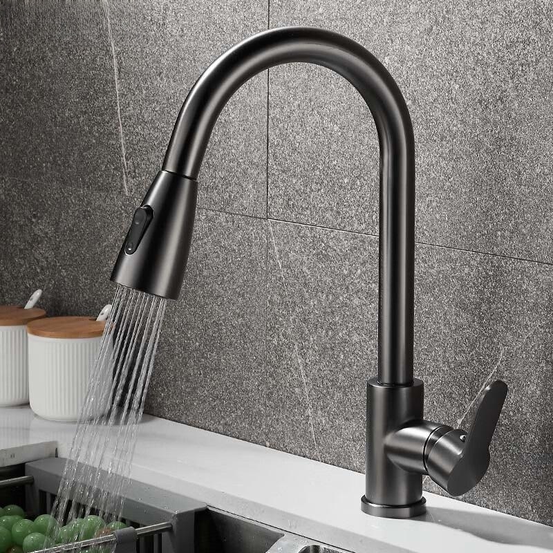 무광 블랙 주방 수전 싱글 홀 풀아웃 스파우트 360도 - Commercial Kitchen Mixer Tap 리뷰 및 가격