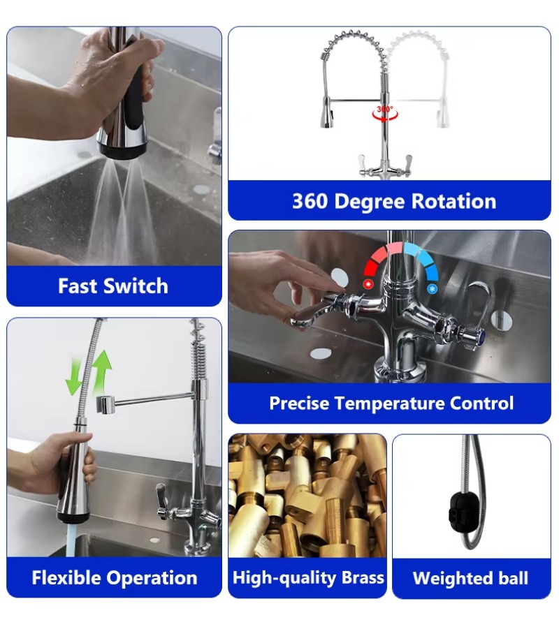 고품질 클래식 호텔형 풀다운 카운터탑 상업용/가정용 주 - Commercial Quality Kitchen Faucet 리뷰 및 가격